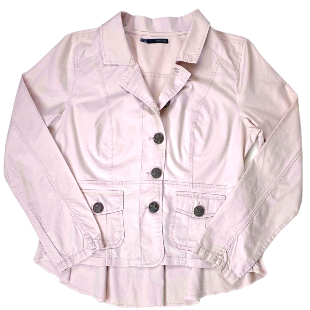 Maurices light pink ruffle back jacket